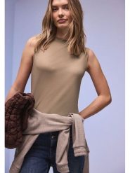 Street One Top w kolorze szarobrązowym rozmiar: 44. Brązowe topy Street One, bez wzorów, street, bez kołnierzyka, bez ramiączek. Za 79.77 zł.