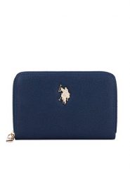U.S. Polo Assn. Portfel BIUXT8383WVP Granatowy. Niebieskie portfele U.S. Polo Assn., bez wzorów, z tworzywa sztucznego. Za 159.99 zł.