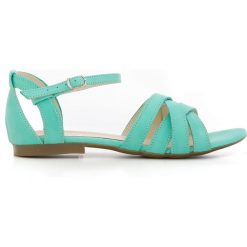 Sandały na miękkiej podeszwie - skóra naturalna - model 370 - kolor mięta (38). Białe sandały Zapato, bez wzorów, z jeansu, boho, bez obcasa, na płaskiej podeszwie, bez zapięcia. W wyprzedaży za 269.10 zł.