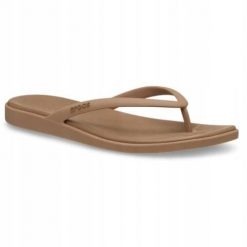 Japonki Dla Dorosłych Crocs Miami Flip. Brązowe japonki Crocs, bez wzorów, z materiału. Za 169.99 zł.