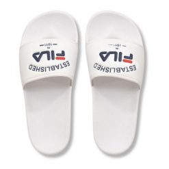Klapki damskie Fila Baywalk '23 wsuwane basenowe 41. Białe klapki Fila, bez wzorów, bez obcasa, bez zapięcia. Za 98.56 zł.
