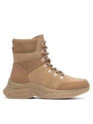 DeeZee Botki GAIA WS6029-17 Brązowy. Brązowe botki DeeZee, bez wzorów, z syntetyku, bez obcasa, na płaskiej podeszwie, bez zapięcia. Za 89.99 zł.