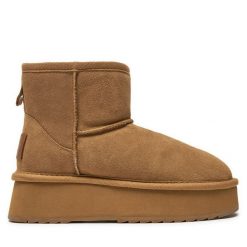 Śniegowce Mjuka. Brązowe śniegowce Mjuka, bez wzorów, bez zapięcia. Za 369.99 zł.