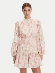 BARDOT Sukienka koktajlowa 57809DB2 Różowy Regular Fit. Czerwone sukienki Bardot, bez wzorów, z bawełny, wizytowe, bez kołnierzyka, bez ramiączek. Za 389.99 zł.