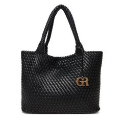 Torebka Gino Rossi. Czarne shopper bag Gino Rossi, bez wzorów, bez dodatków. Za 299.99 zł.
