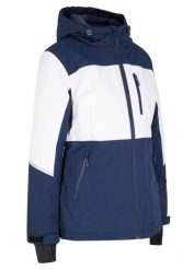 Wodoodporna funkcyjna kurtka narciarska. Niebieskie kurtki narciarskie bonprix, na zimę, bez wzorów, bez kaptura, narciarskie. Za 389.99 zł.