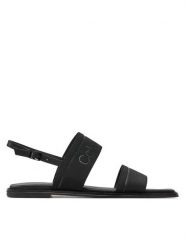 Calvin Klein Sandały Flat Sandal He HW0HW01990 Czarny. Czarne sandały Calvin Klein, bez wzorów, z materiału, bez obcasa, na płaskiej podeszwie, bez zapięcia. Za 659.99 zł.