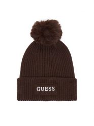 Guess Czapka AW5650 WOL01 Brązowy ciemny. Brązowe czapki zimowe Guess, z aplikacjami. Za 154.99 zł.