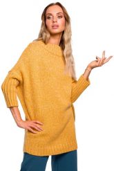 Sweter damski oversize z wełną melanżowy żólty. Żółte swetry Polski Producent, l, bez wzorów, z wełny, bez ramiączek. Za 220.00 zł.