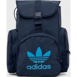 Adidas Originals plecak kolor granatowy duży z nadrukiem. Niebieskie plecaki adidas Originals, bez wzorów, z materiału, do ręki, z nadrukiem, bez dodatków. Za 279.99 zł.
