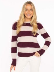 Zwillingsherz Kaszmirowy sweter w kolorze kremowo-bordowym rozmiar: XL. Brązowe swetry Zwillingsherz, xl, bez wzorów, z kaszmiru, bez ramiączek. Za 379.95 zł.