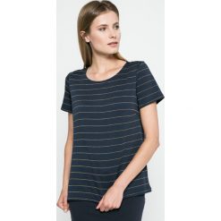 Vila - Top. Szare t-shirty Vila, z dzianiny, casualowe, z okrągłym kołnierzem, z krótkim rękawem. W wyprzedaży za 34.90 zł.
