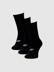 4F Skarpety casual za kostkę (3-pack) damskie - czarne 35-38. Czarne skarpetki 4f, bez wzorów, z bawełny. Za 54.99 zł.