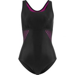 Kostium kąpielowy "minimizer" bonprix czarno-różowy. Bielizna modelująca marki bonprix. Za 99.99 zł.