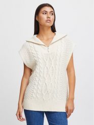 ICHI Sweter 20119797 Beżowy Regular Fit. Brązowe swetry ICHI, l, bez wzorów, z syntetyku, bez ramiączek. Za 209.99 zł.