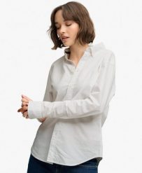Superdry Dopasowana Koszula Oxford z Długim Rękawem z Bawełny Organicznej. Białe koszule Superdry, bez wzorów, z bawełny, eleganckie, bez kołnierzyka, bez ramiączek. Za 333.75 zł.
