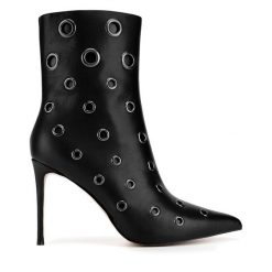 Botki Eva Minge. Czarne botki Eva Minge, bez wzorów, bez obcasa, na szpilce, bez zapięcia. Za 419.99 zł.