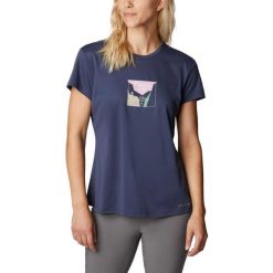 Koszulka sportowa damska Columbia Cirro Ice Graphic SS Crew z krótkim rękawem. Niebieskie t-shirty sportowe Columbia, l, bez wzorów, bez ramiączek. Za 269.00 zł.
