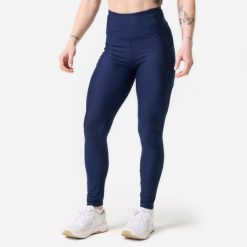 Legginsy fitness damskie Domyos. Szare legginsy DOMYOS, bez wzorów, z materiału, sportowe, długie. Za 79.99 zł.