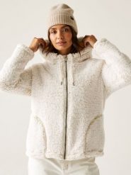 Regatta Kurtka polarowa "Orielle" w kolorze kremowym rozmiar: 34. Brązowe kurtki Regatta, bez wzorów, z polaru, bez kaptura. Za 130.99 zł.