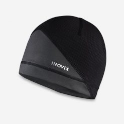 Czapka narciarska XC S 900 dorośli. Czarne czapki zimowe INOVIK, bez wzorów, z elastanu, sportowe. Za 49.99 zł.