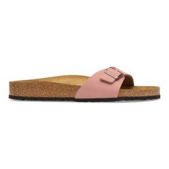 Birkenstock Madrid BFBC Pink Clay Klapki damskie. Czerwone klapki Birkenstock, bez wzorów, eleganckie, bez obcasa, bez zapięcia. Za 339.99 zł.