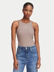 Guess Top W6RP39 KD092 Beżowy ciemny Regular Fit. Brązowe topy Guess, xxl, z aplikacjami, z syntetyku, bez kołnierzyka, bez ramiączek. Za 174.99 zł.