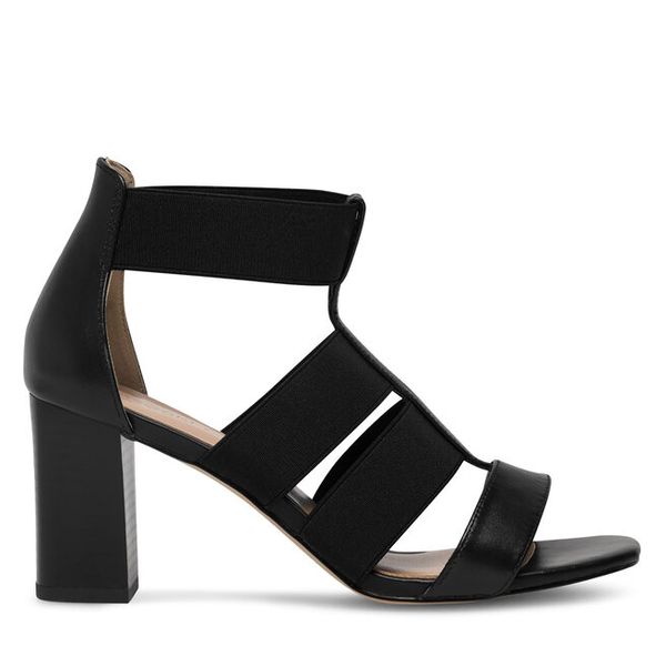 Sandały Lasocki. Czarne sandały Lasocki, bez wzorów, bez obcasa, na słupku, bez zapięcia. Za 229.99 zł.