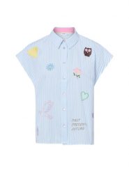 Nümph Bluzka damska z krótkim rękawem - Ashley Kobiety Bawełna wielokolorowy w paski, 36. Bluzki Nümph, bez wzorów, z bawełny, bez kołnierzyka, bez ramiączek. Za 399.95 zł.