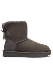 Ugg Śniegowce W Mini Bailey Bow II 1016501 Szary. Szare śniegowce UGG, bez wzorów, ze skóry, bez zapięcia. Za 999.99 zł.