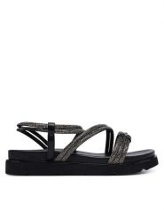 Patrizia Pepe Sandały PPJ401.01 Czarny. Czarne sandały Patrizia Pepe, bez wzorów, z syntetyku, bez obcasa, na płaskiej podeszwie, bez zapięcia. Za 489.99 zł.