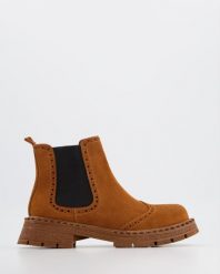 SZTYBLETY DAMSKIE 02401415 TAN. Botki Venezia, bez wzorów, ze skóry, bez obcasa, bez zapięcia. Za 279.00 zł.