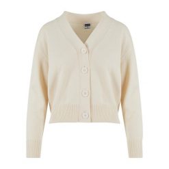 Kardigan damski Urban Classics Rib. Białe swetry Urban Classics, na jesień, s, bez wzorów, z materiału, biznesowe, bez ramiączek. Za 169.95 zł.
