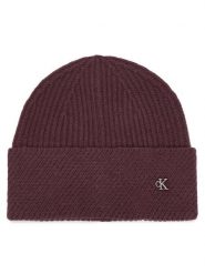 Calvin Klein Czapka LV04F8118G Bordowy. Czerwone czapki zimowe Calvin Klein, bez wzorów, z wełny. Za 169.99 zł.
