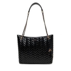 Torebka Guess. Czarne shopper bag Guess, z aplikacjami, bez dodatków. Za 799.99 zł.