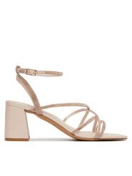 Aldo Sandały Esther 14296044 Beżowy. Brązowe sandały Aldo, bez wzorów, ze skóry, bez obcasa, na słupku, bez zapięcia. Za 359.99 zł.