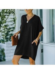 LA Angels Sukienka w kolorze czarnym rozmiar: L. Czarne sukienki LA Angels, na co dzień, l, bez wzorów, bez kołnierzyka, bez ramiączek, mini, proste. Za 113.63 zł.