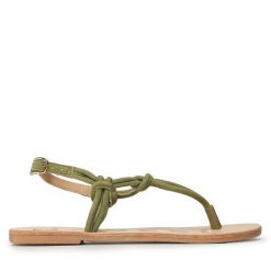 Sandały Manebi. Brązowe sandały Manebi, bez wzorów, bez obcasa, na płaskiej podeszwie, bez zapięcia. Za 369.99 zł.