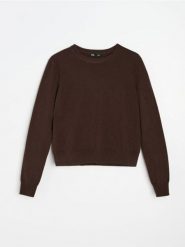 Jednolity sweter z wełną - dark grey jeans. Szare swetry Sinsay, l, bez wzorów, z jeansu, bez ramiączek. Za 79.99 zł.