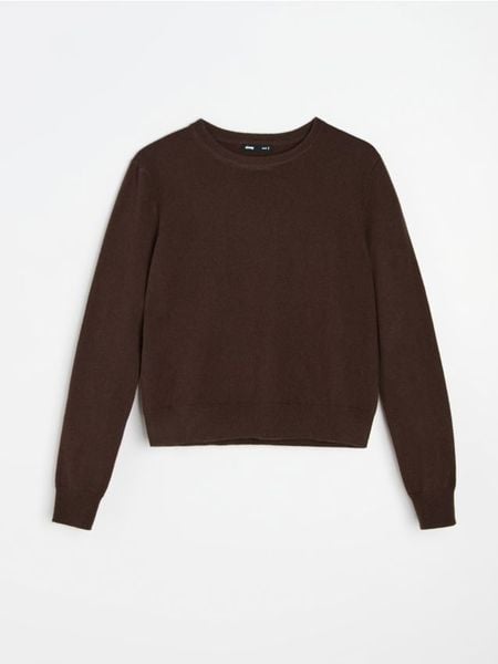 Jednolity sweter z wełną - dark grey jeans. Szare swetry Sinsay, l, bez wzorów, z jeansu, bez ramiączek. Za 79.99 zł.