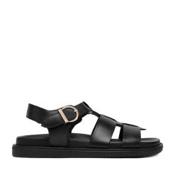 Sandały Beverly Hills Polo Club. Czarne sandały Beverly Hills Polo Club, bez wzorów, bez obcasa, na płaskiej podeszwie, bez zapięcia. Za 369.99 zł.