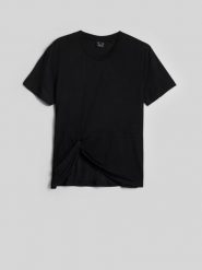 4F T-shirt regular z marszczeniem i modalem damski - czarny S. Czarne t-shirty 4f, s, bez wzorów, z materiału, klasyczne, bez kołnierzyka, bez ramiączek. Za 89.99 zł.
