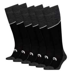 Skarpety narciarskie dla dorosłych HEAD Kneehigh 6 par. Czarne skarpetki Head, bez wzorów, z elastanu. Za 303.99 zł.