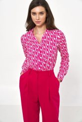 Zapinana na Guziki Bluzka we Wzory. Bluzki Nife, xl, bez wzorów, z elastanu, bez kołnierzyka, bez ramiączek. Za 189.90 zł.