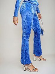 Monki Spodnie w kolorze niebieskim rozmiar: XL. Niebieskie spodnie materiałowe Monki, bez wzorów, z materiału. Za 39.99 zł.