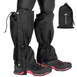 Stuptuty trekkingowe, wodoodporne ochraniacze na buty czarne. Czarne buty trekkingowe Springos, na zimę, z materiału, bez zapięcia. Za 42.95 zł.
