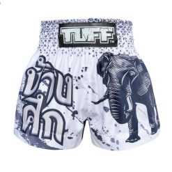 Spodenki treningowe TUFF Elephant. Białe szorty sportowe TUFF, bez wzorów. Za 149.00 zł.