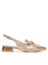 Hispanitas Baleriny Dali HV253817 Złoty. Żółte baleriny Hispanitas, bez wzorów, ze skóry, bez obcasa, bez zapięcia. Za 359.99 zł.