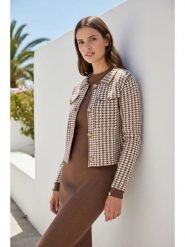 ASSUILI Kurtka przejściowa w kolorze brązowym rozmiar: 42. Brązowe kurtki Assuili, bez wzorów, bez kaptura. Za 121.99 zł.