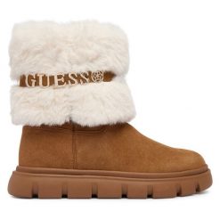 Śniegowce Guess. Brązowe śniegowce Guess, z aplikacjami, bez zapięcia. Za 634.99 zł.